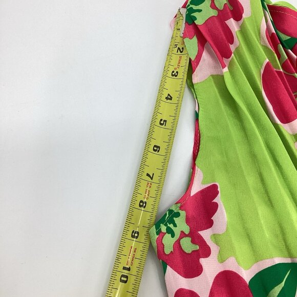 Gingham & Heels Womens One Shoulder Midi Dress Jacquard Romantic Floral Sz 16 - Picture 7 of 16